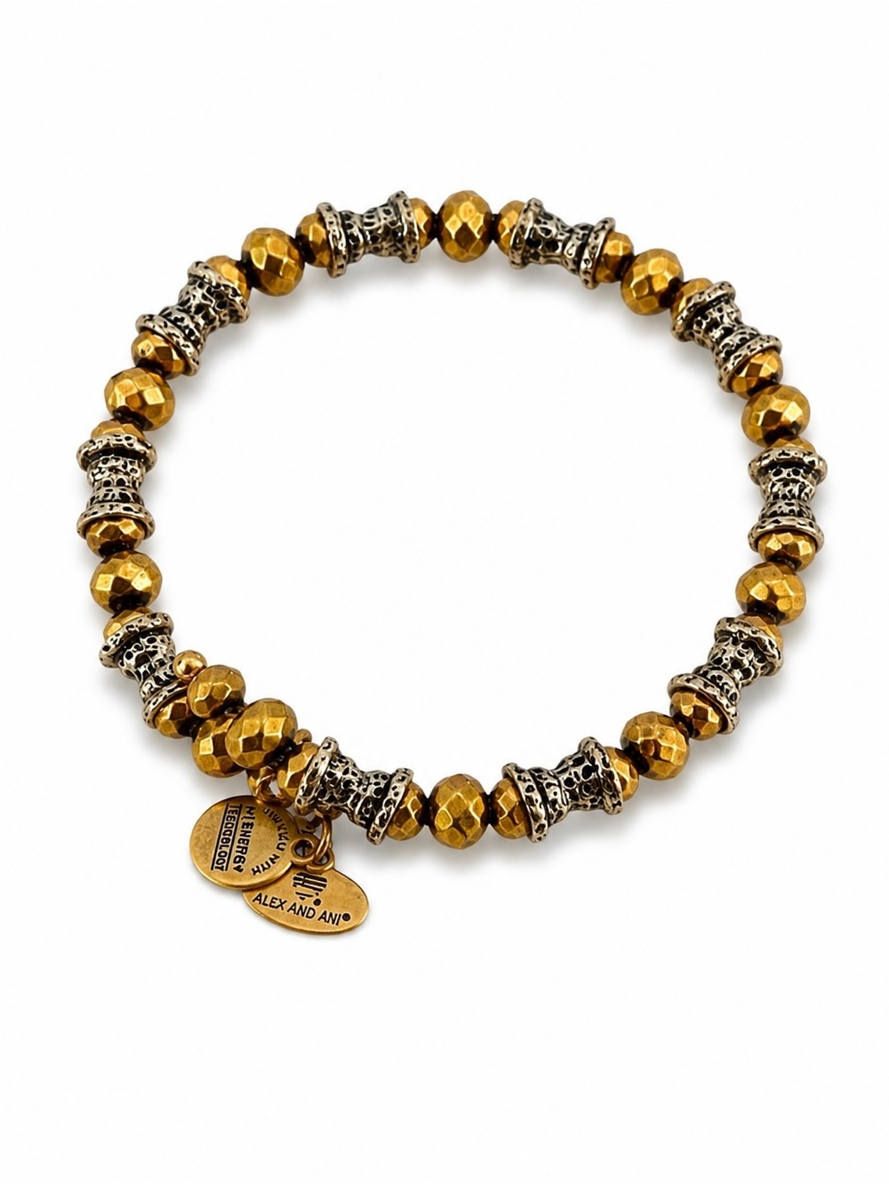 Alex and Ani Gold Tone Beaded Wrap Bracelet